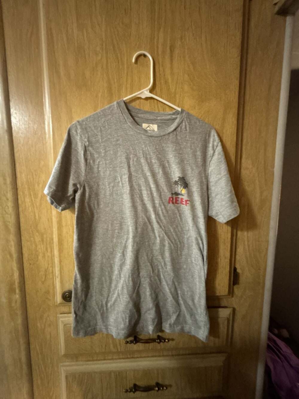 Reef Men's Gray Surfer Girl Graphic Short Sleeve T-Shirt Size M
